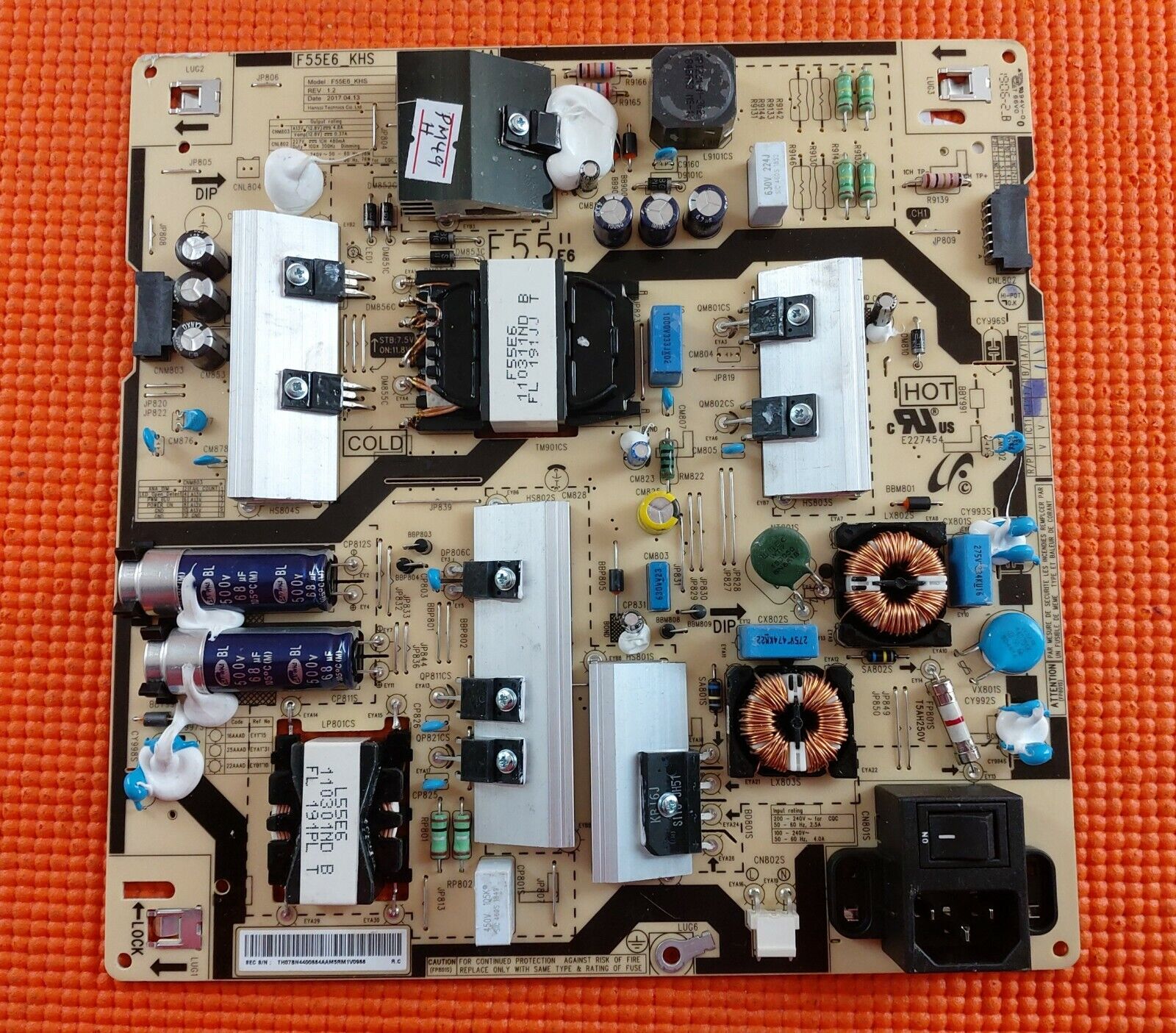 POWER BOARD FOR PM49H LH49QMFPLGC PH55F-P TV MONITOR BN44-00884A F55E6_KHS 