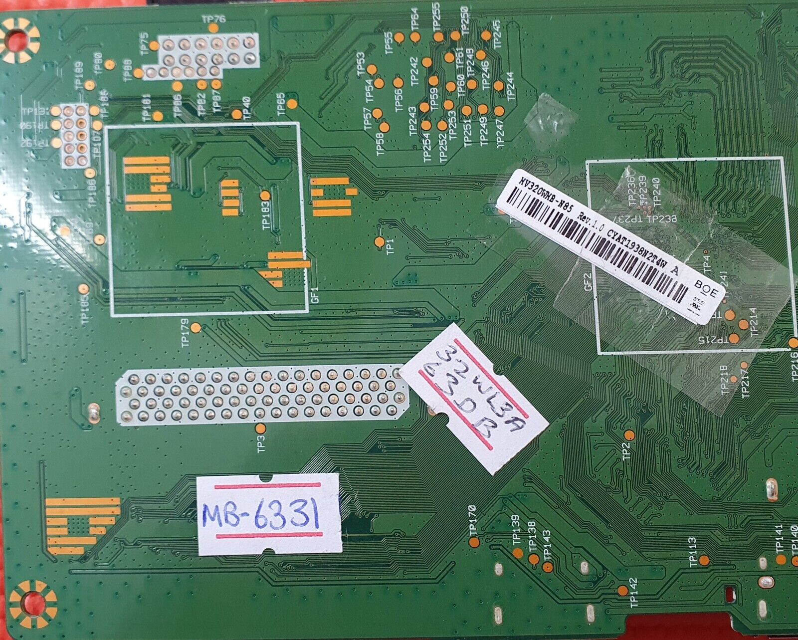 MAIN BOARD FOR TOSHIBA 32WL3A63DB 32" TV 17MB211S 23538346 SCREEN HV320FHB-N00