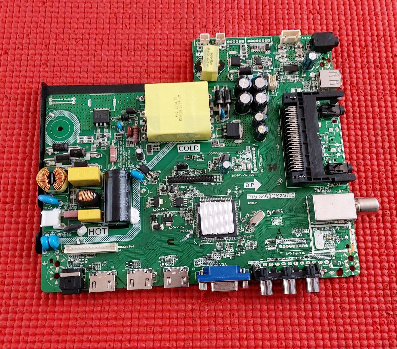 MAIN BOARD FOR CELLO JPE03 17 C40229T2 CURVE TV P75-3463GSX V6.0 SCREN LC390TU1A