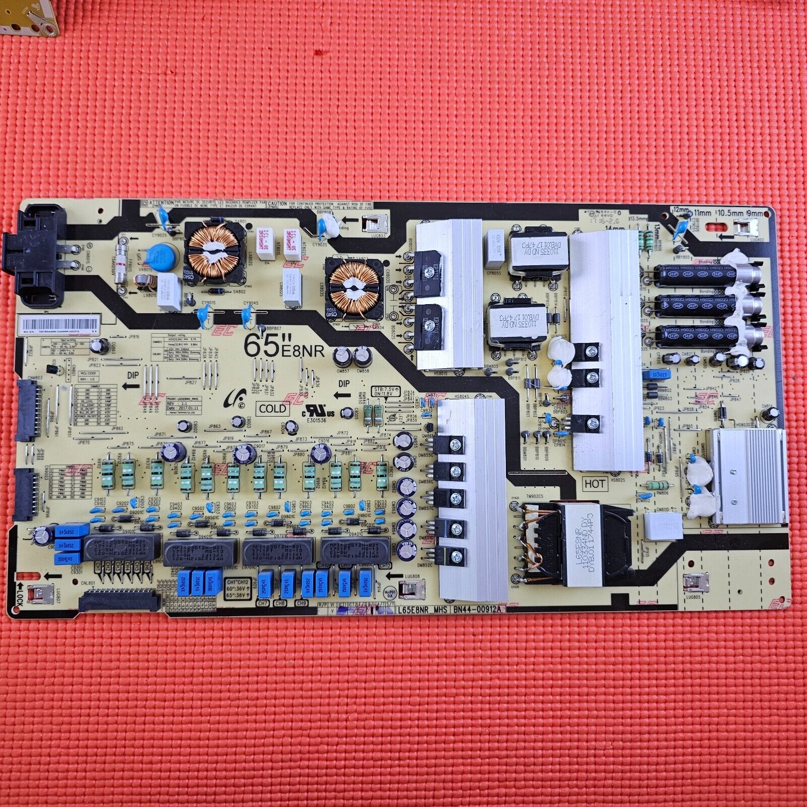 POWER BOARD FOR SAMSUNG UE65MU7070T UE65MU8000T 65" TV L65E8NR_MHS BN44-00912A