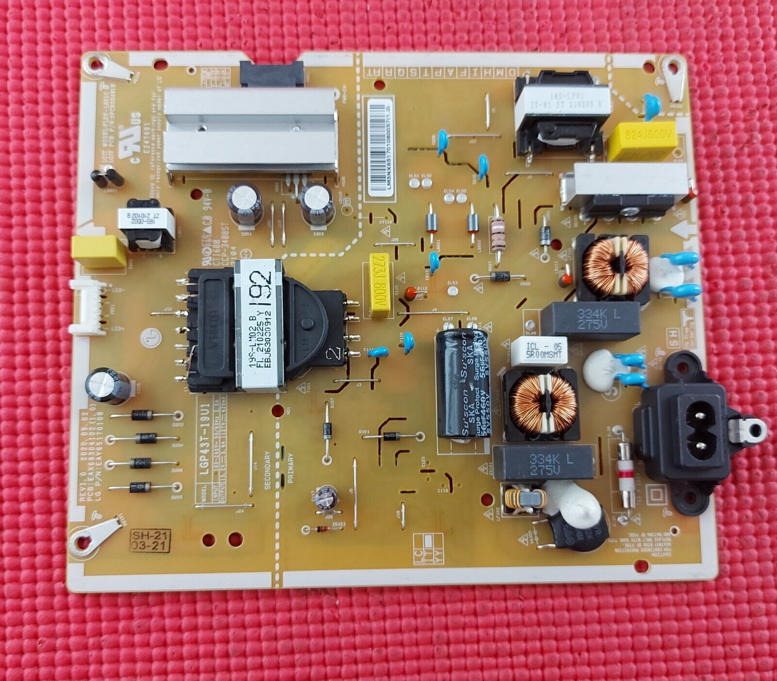 POWER BOARD FORB LG 43UP75006LF 43UP75003LF 43" LED TV EAX68304102 EAY65170108