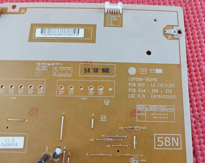 POWER SUPPLY BOARD FOR LG 58UH635V 58UH6300 58" TV EAY64309931 LGP58N-16UH16 58N