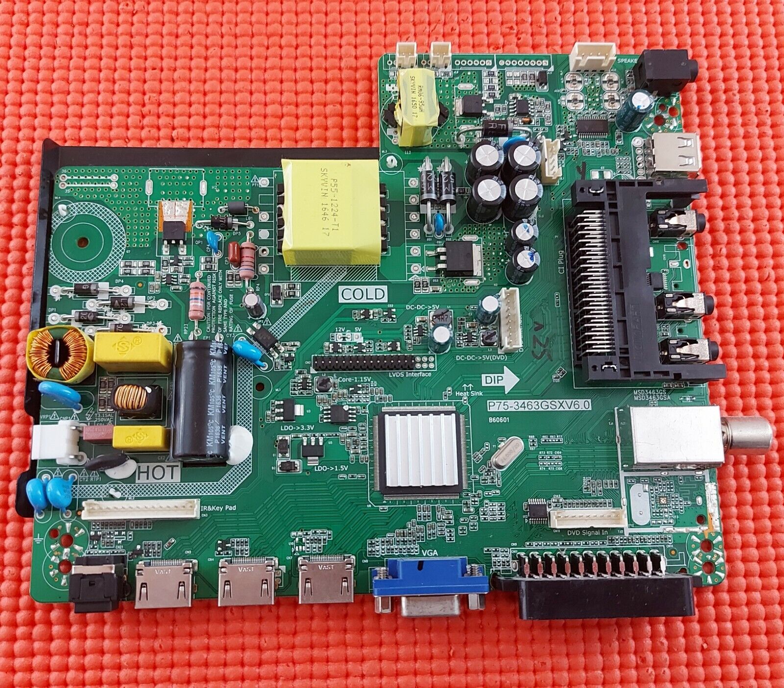 MAIN BOARD FOR CELLO C32227FT2 V5 32" LED TV P75-3463GSXV6.0 SCREEN ST3151A05-8