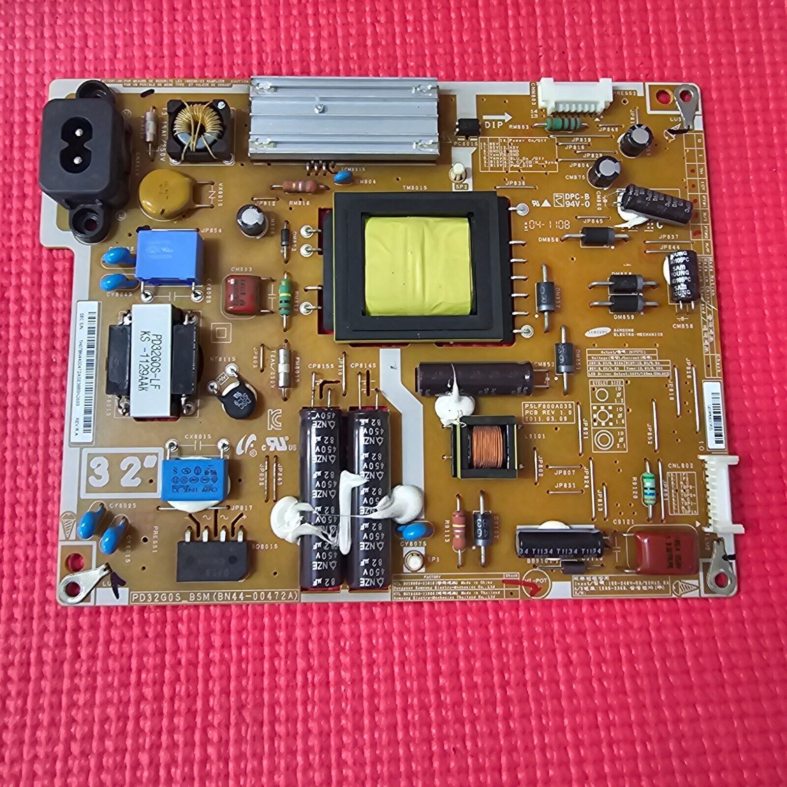 POWER SUPPLY BOARD FOR SAMSUNG UE32D4003BW 32" TV PD32G0S_BSM BN44-00472A