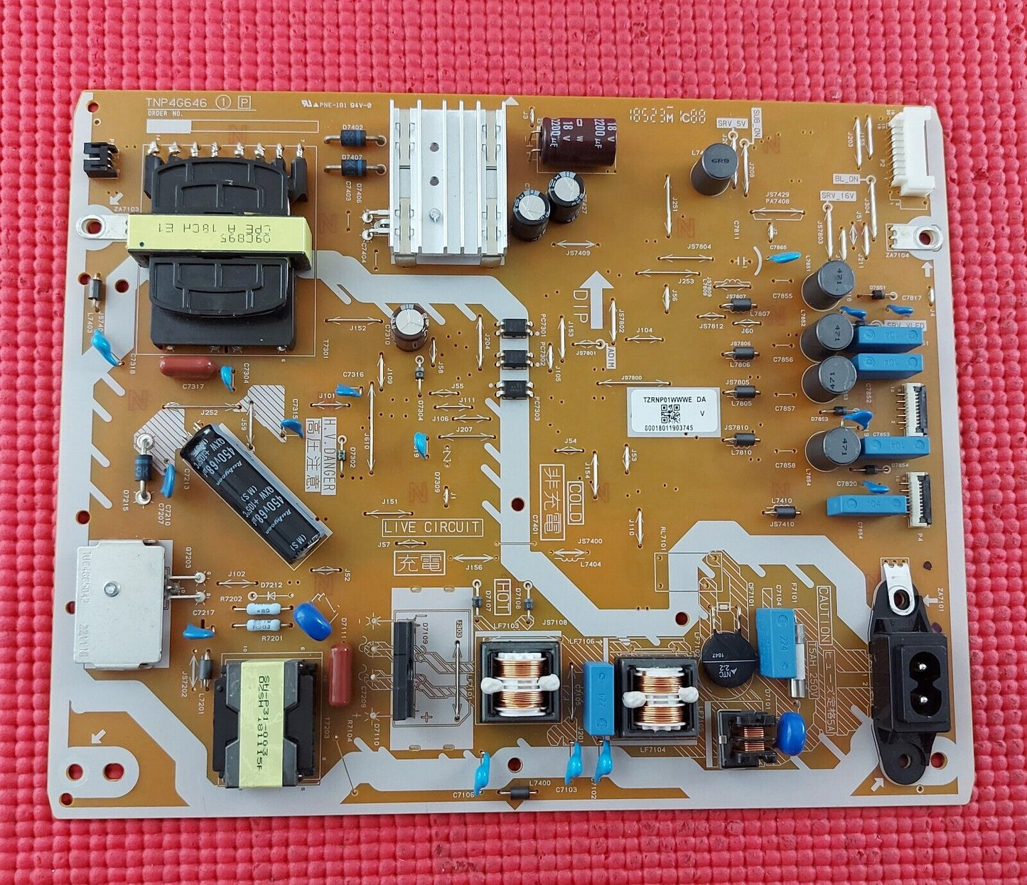 POWER BOARD FOR PANASONIC TX-40GX700B TX-40GX820B TV TNP4G646 1 P TZRNP01WWWE