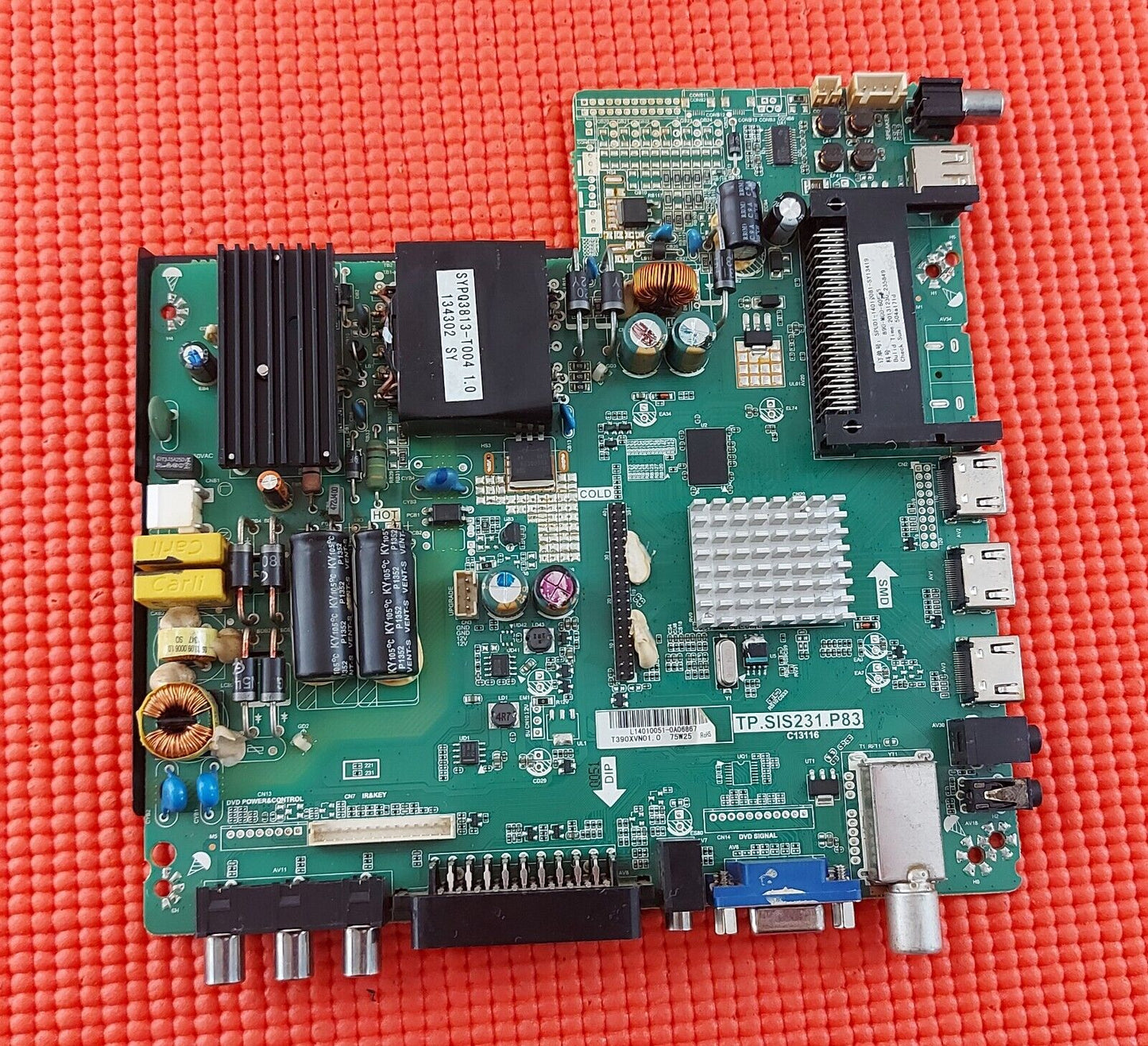 MAIN AV BOARD FOR SEIKI SE39HY03UK TV TP.SIS231.P83 SY13419 SCREEN T390XVN01.0