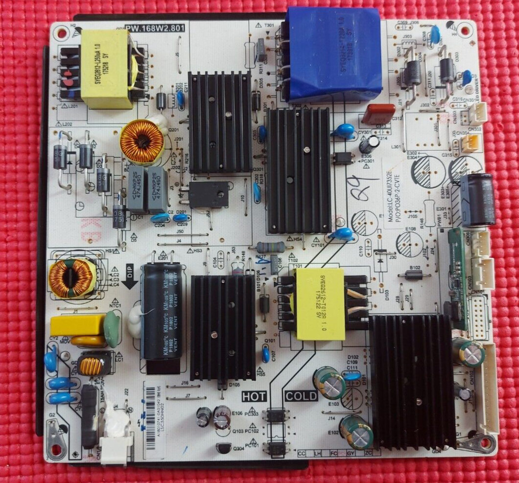 PSU FOR SHARP LC-40UG7242K LC-40UI7552K LC-40UG7252K 40BJ5K TV PW.168W2.801