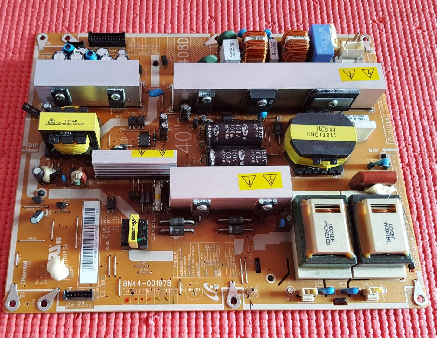 POWER SUPPLY BOARD FOR SAMSUNG LE40A457C1D LE40A456C2D TV BN44-00197B SIP408D