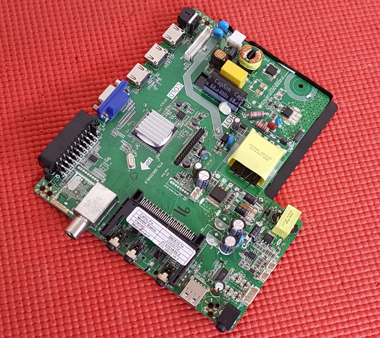 MAIN BOARD FOR CELLO C32227T2 V3 TV P75-3663SV6.0 SNCB15 18 SCREEN ST3151A05-E