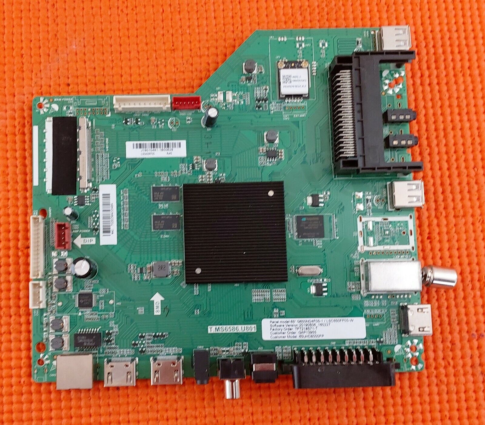 MAIN BOARD FR LINSAR 65UHD8000FP 65" TV T.MS6586.U801 TFT218571-1 SCR LSF650FF01