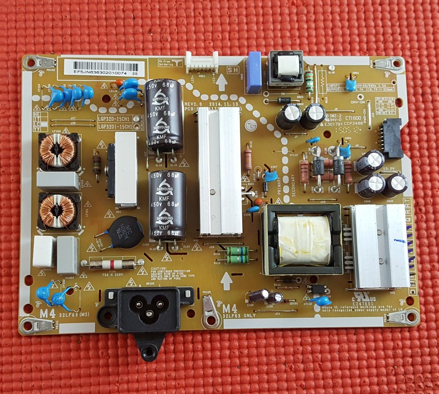 POWER BOARD LG 32LF561V-ZF 32LX320C 43LF590V 32LF595 TV EAX66171501 EAY63630201