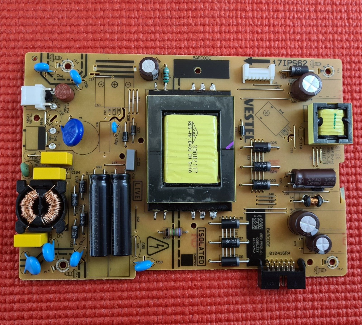 POWER BOARD FOR TELEFUNKEN TE32269B38Y2D HITACHI 32HB14W05I TV 17IPS62 23375600