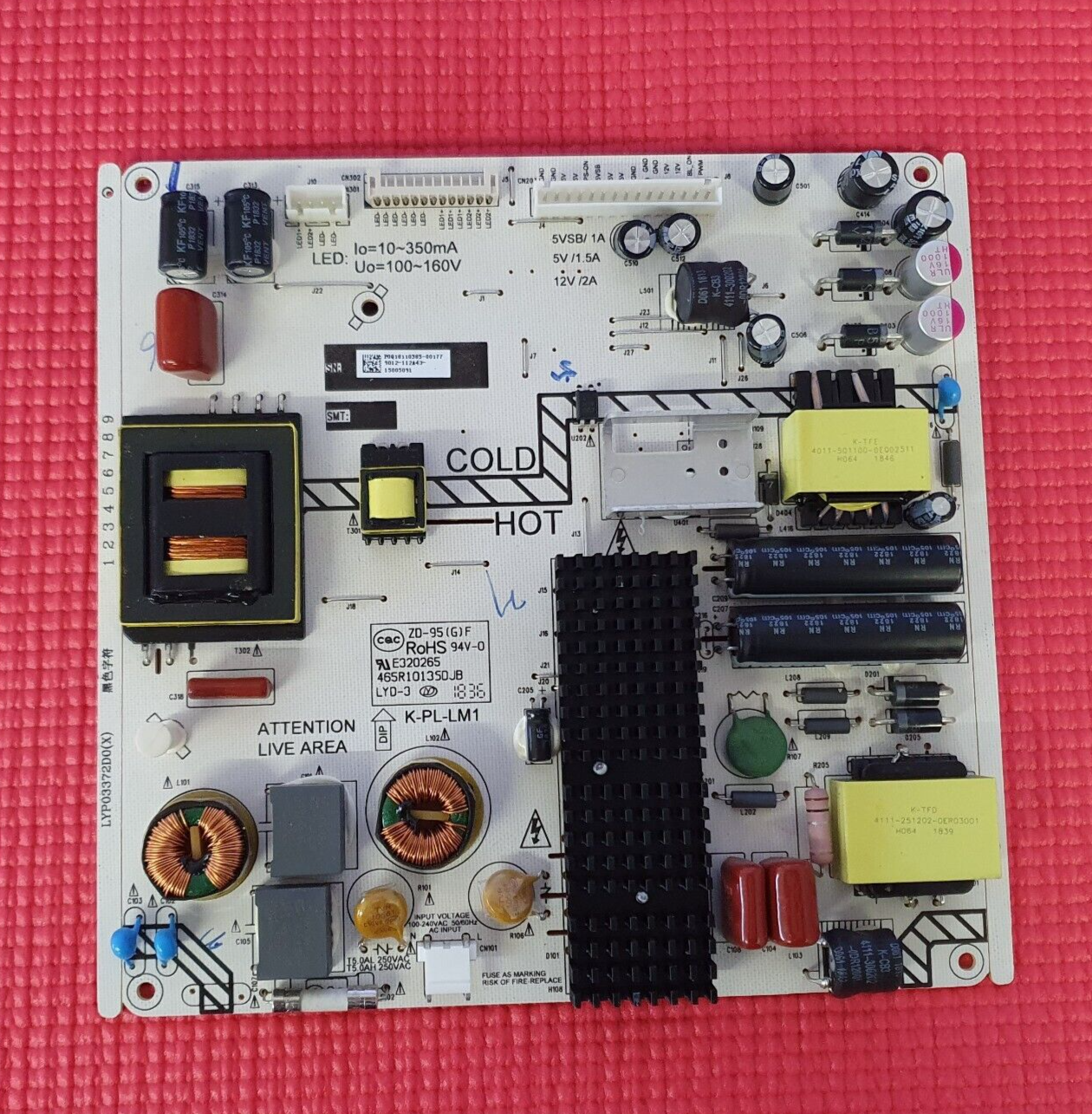 POWER SUPPLY BOARD FOR POLAROID P49FN038K 49" LED TV LYP03372D0 (X)