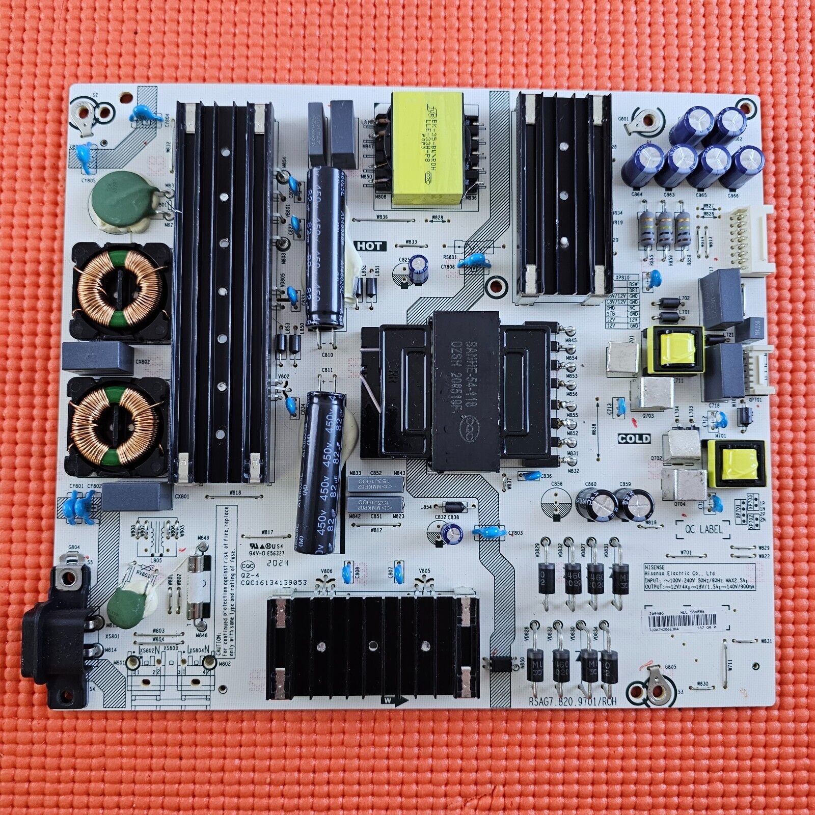 POWER SUPPLY BOARD FOR HISENSE 65AE7400FTUK 65" TV RSAG7.820.9701/ROH HLL-5865WA