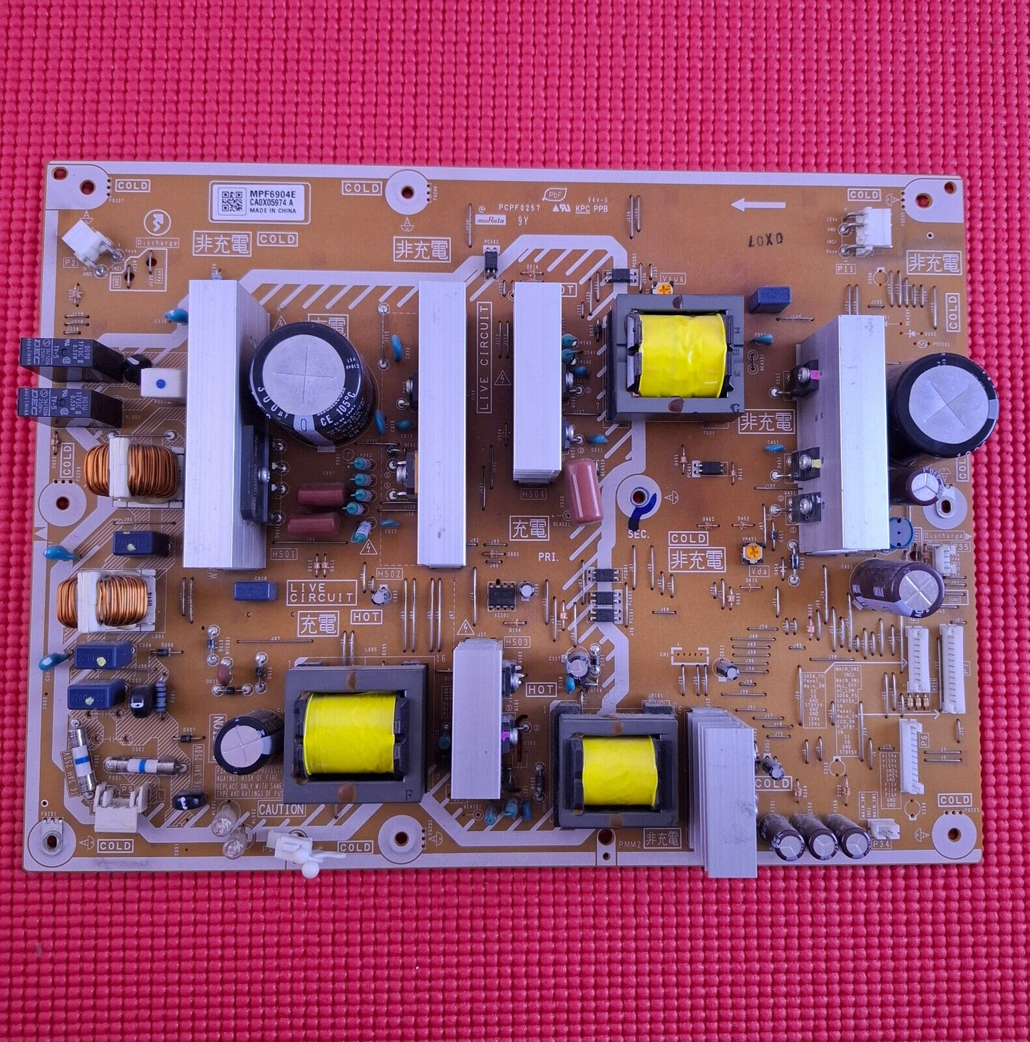 POWER SUPPLY BOARD FOR PANASONIC TX-P50C2B 50" PLASMA TV PCPF0257 MPF6904E