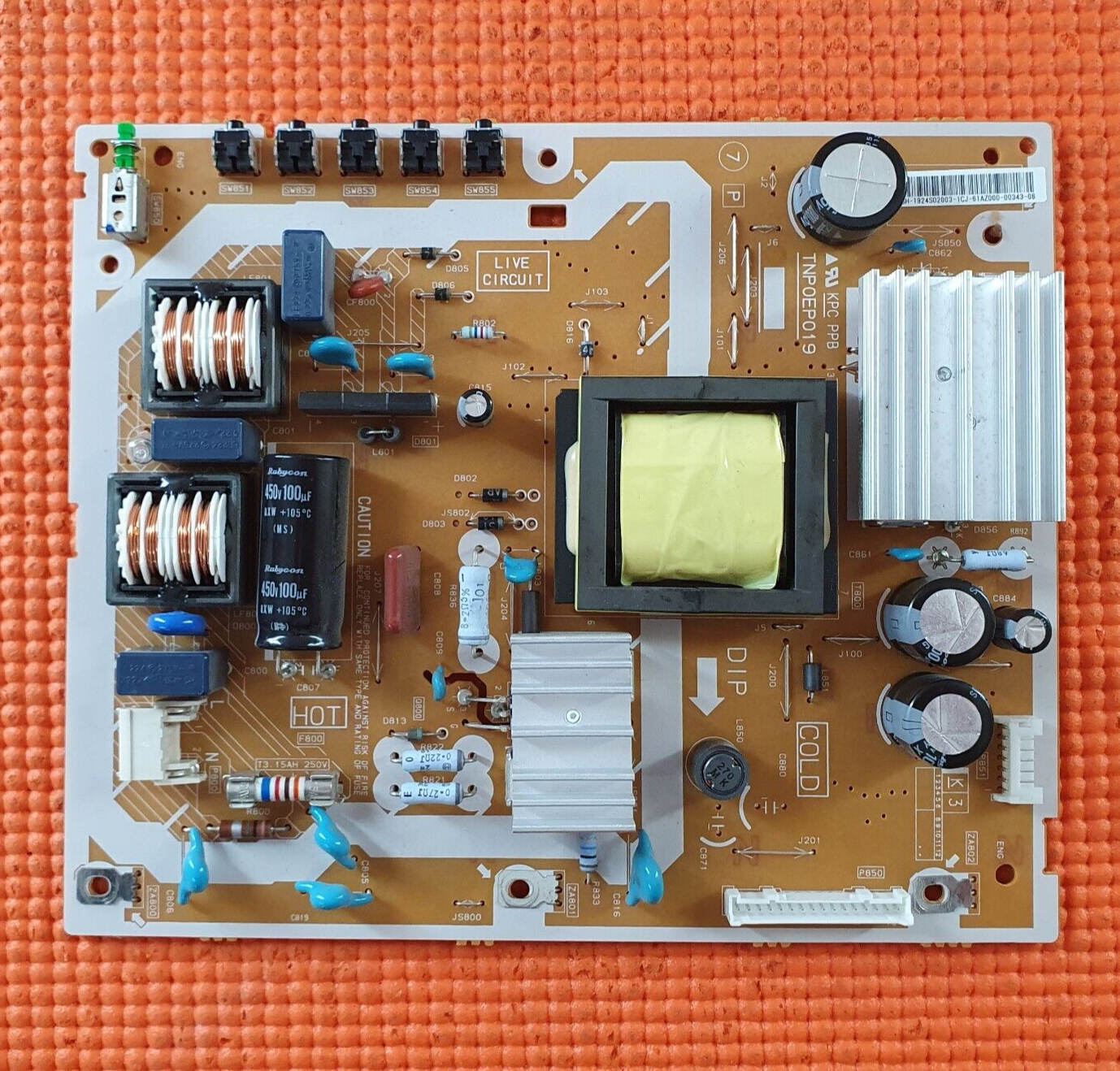 POWER BOARD FOR PANASONIC TX-L24E3B L24E38 L19E3B TV TNP0EP019 SH-1924S02003