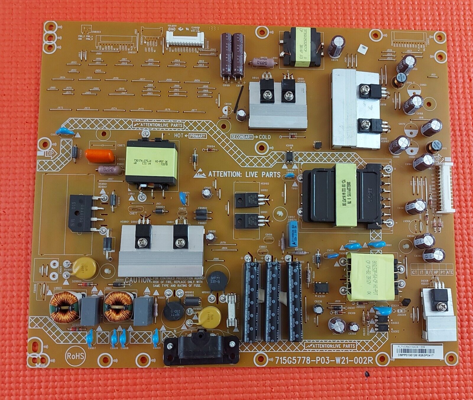 POWER BOARD FOR PHILIPS 46PFL3208T FR 46" TV 715G5778-P03-W21-002R PLTVCR421XAO6